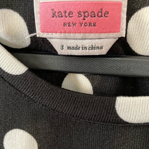 KATE SPADE Polka Dot Black & White Long Sleeves Dress Size Small/Medium BNWT - Picture 7 of 12